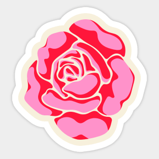 BIG ROSE Bright Fuchsia Pink Red Flower - UnBlink Studio by Jackie Tahara Sticker